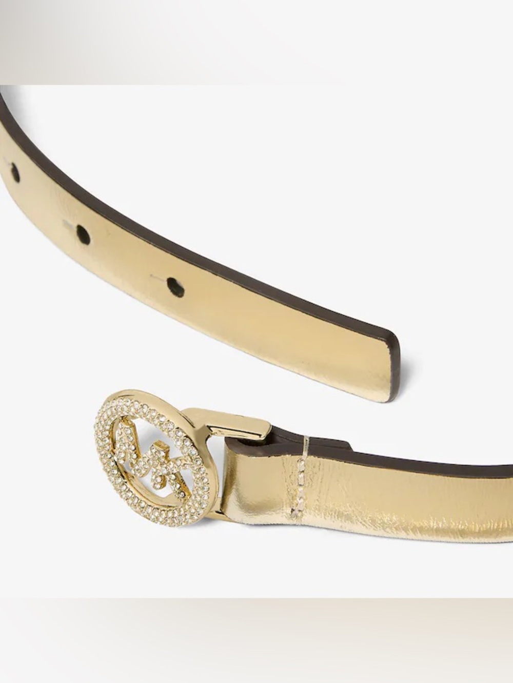 Michael Kors Pavé Logo Buckle Belt Skinny Belt XL